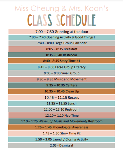 Schedule